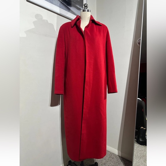 ATELIER CHEKALINALUXURY ATELIER RED COAT WOOL / SILK THE ROW CUT SIZE SMALL